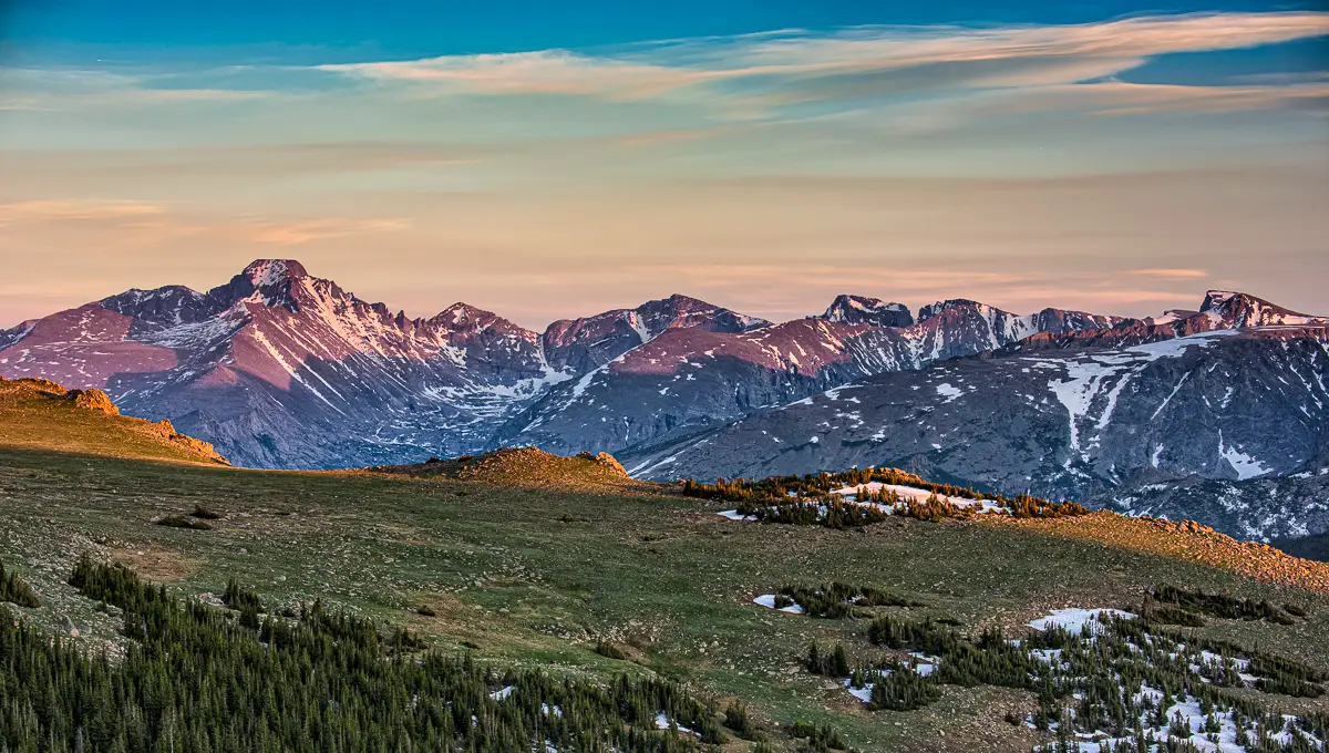 Ute Trail sunset on Trail Ridge Road on a Rocky Mountain National Park Photo Tour